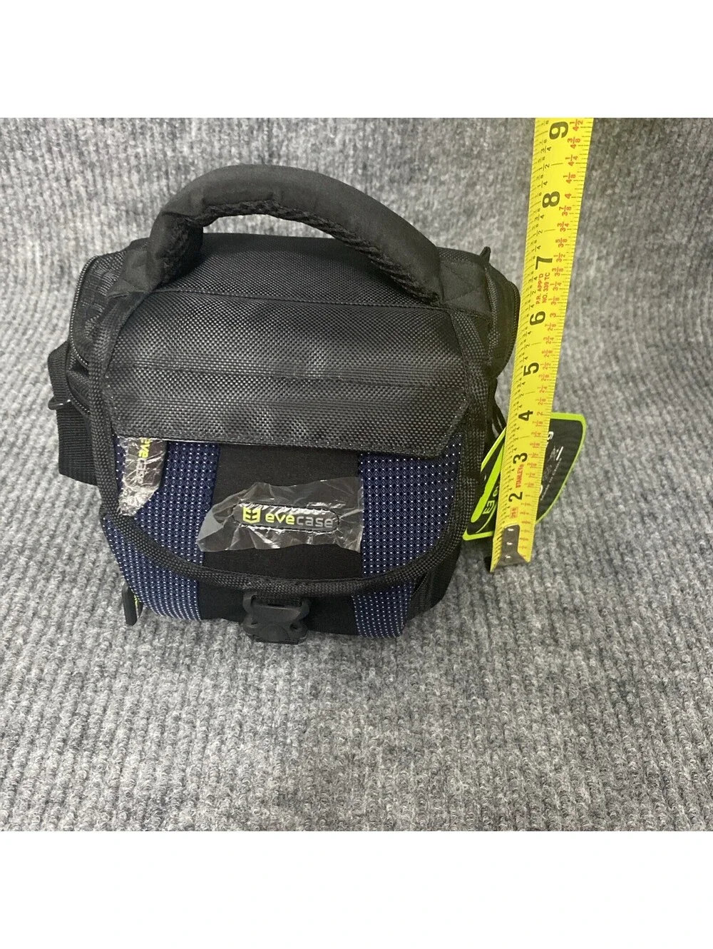 EveCase Camera Bag Small Black Multi Storage Zipper Pockets Shoulder Strap Nylon